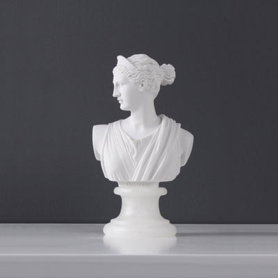 Diana Bust Statue Figurine Sculpture Accs Artwork White
