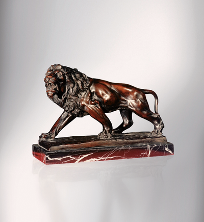 Roaring Lion Bronze Statue