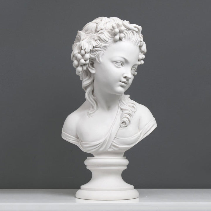 Young Lady Bust Sculpture marble statue Greek Roman luxury home