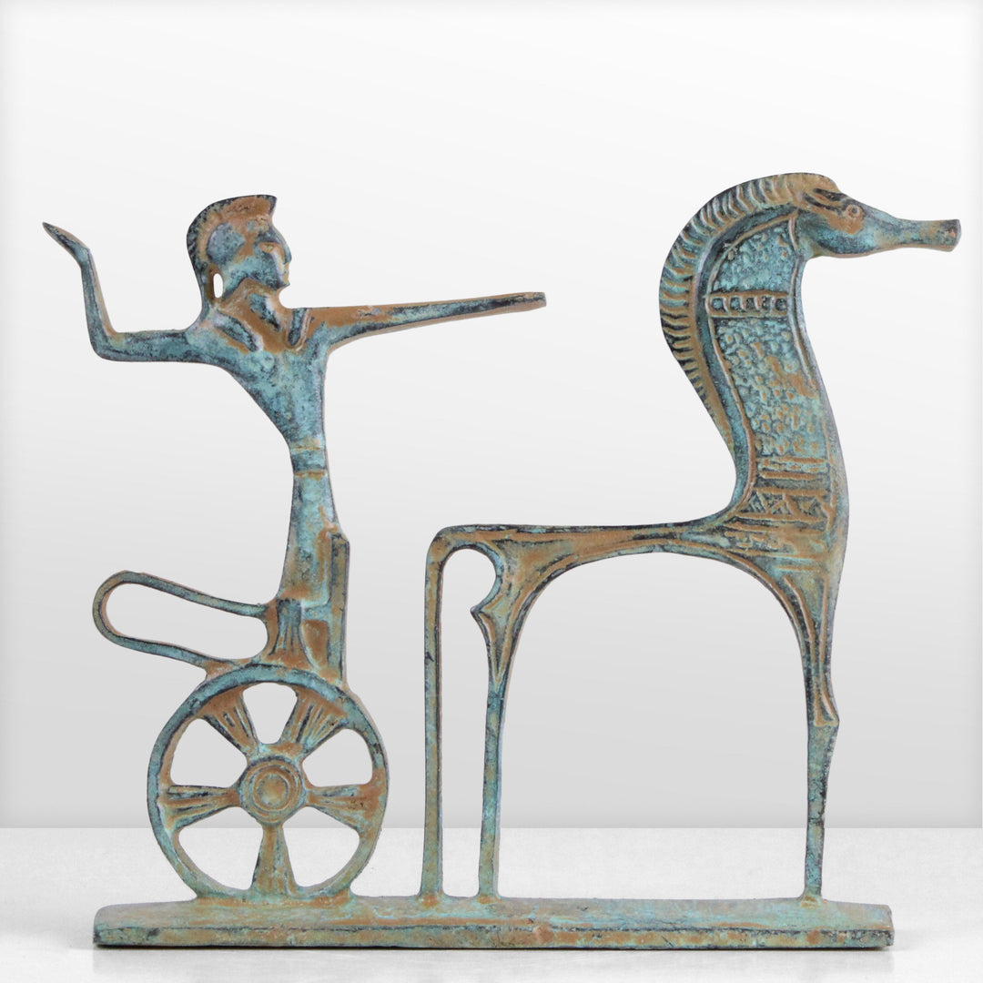 Ancient Greek Chariot Statue of a Victorious Warrior small