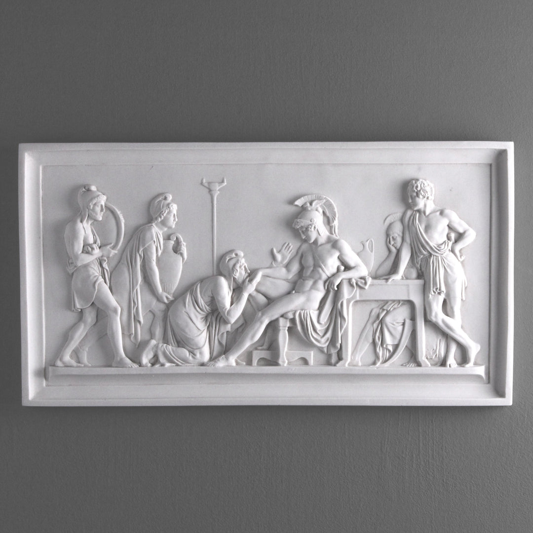 Priam Begging Achilles Bas-relief marble wall sculpture Greek