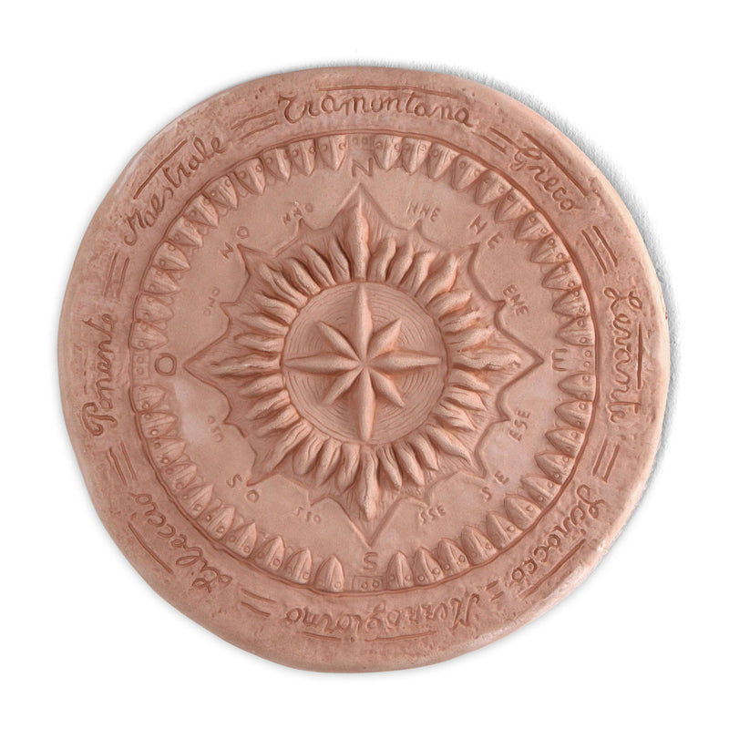 Windrose Round Terracotta Bas-relief