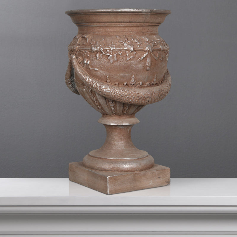 Stone Planter with Leaves