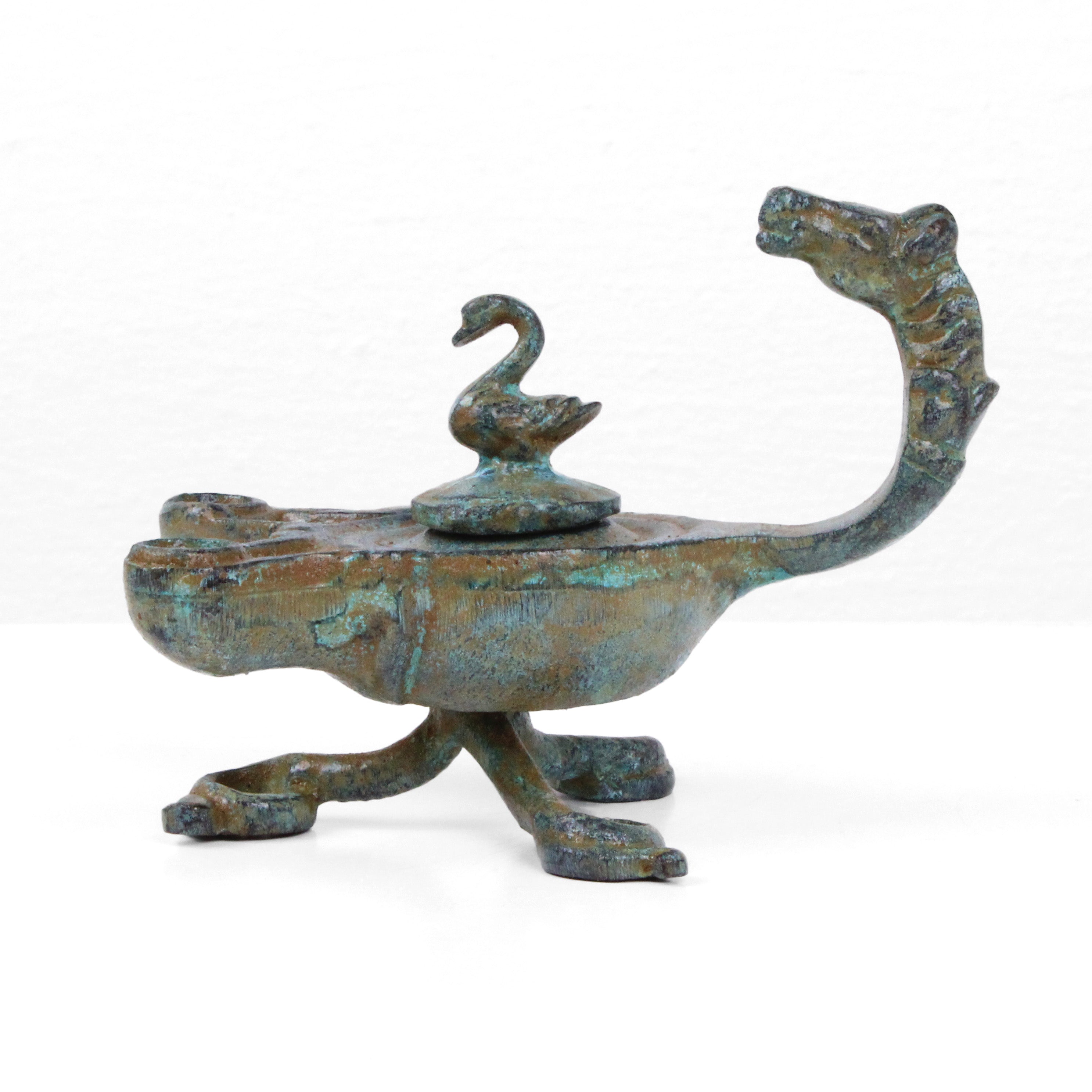 Roman Bronze Oil Lamp small lucerna green modern home decor – The ...