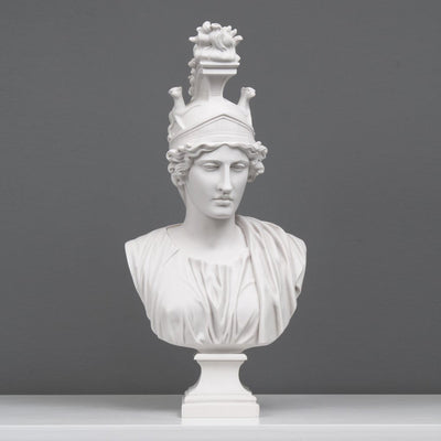 Young Lady Bust Sculpture - Female Statue (WHITE CAST MARBLE) 46