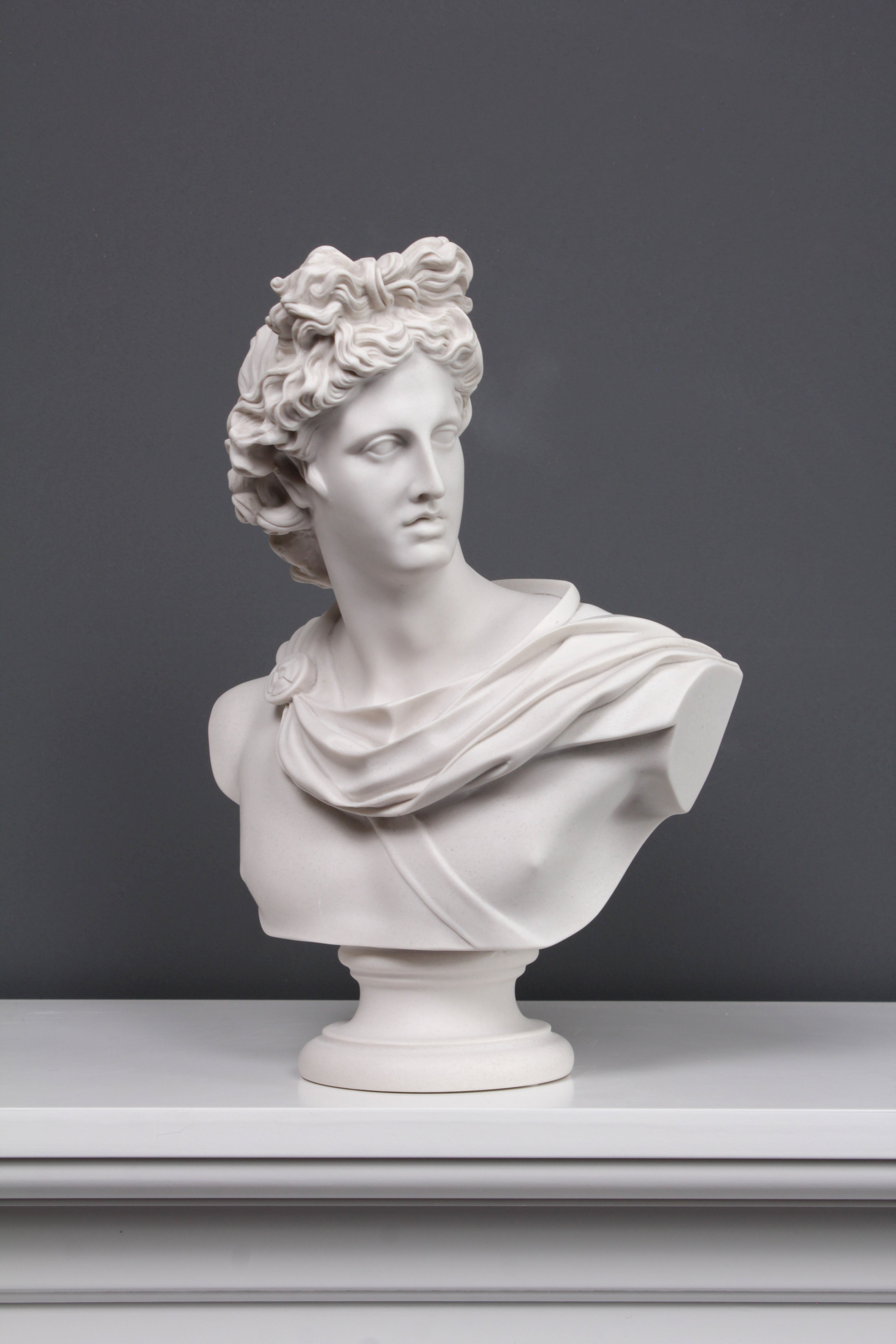  The Ancient Home - Apollo Bust Sculpture (Medium