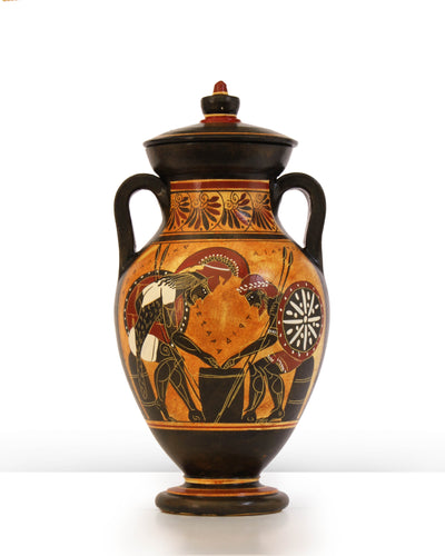 Ancient Greek Black-Figure Belly Amphora with Ajax and Achilles Pottery - The Ancient Home