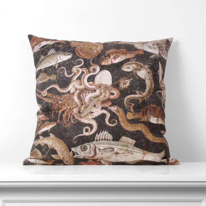 Ancient Octopus Mosaic Pompenian Cushion