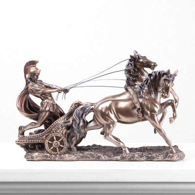 Ben-Hur Roman Chariot Statue (Gladiator - Cold Cast Bronze Sculpture)