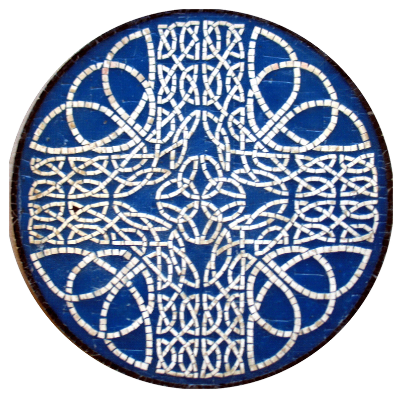 Circle Geometric Blue Mosaic