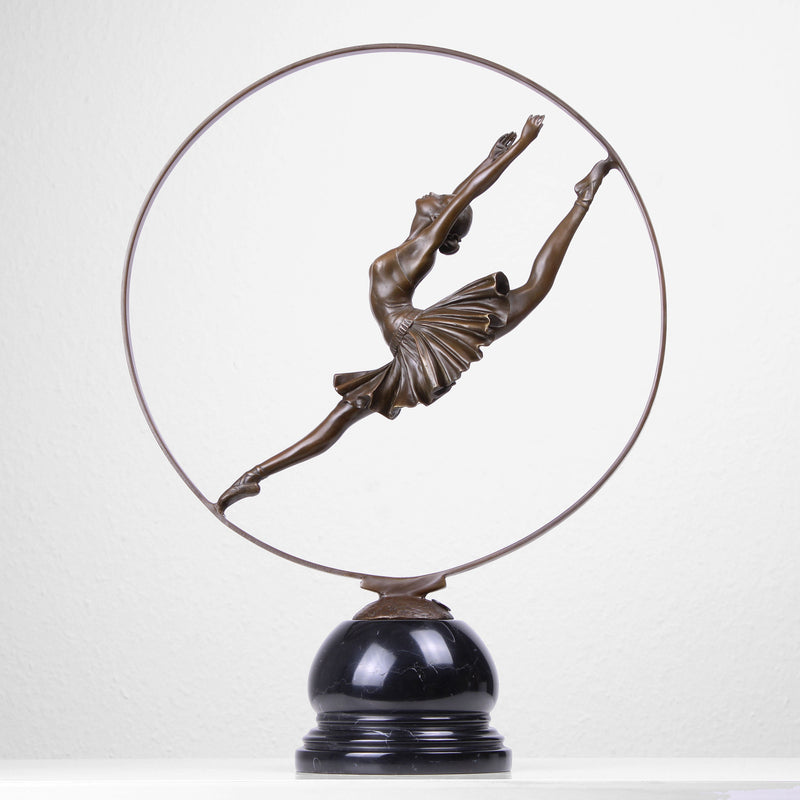 Dancer Statue (Ring Dancer - Hot Cast Bronze Sculpture)