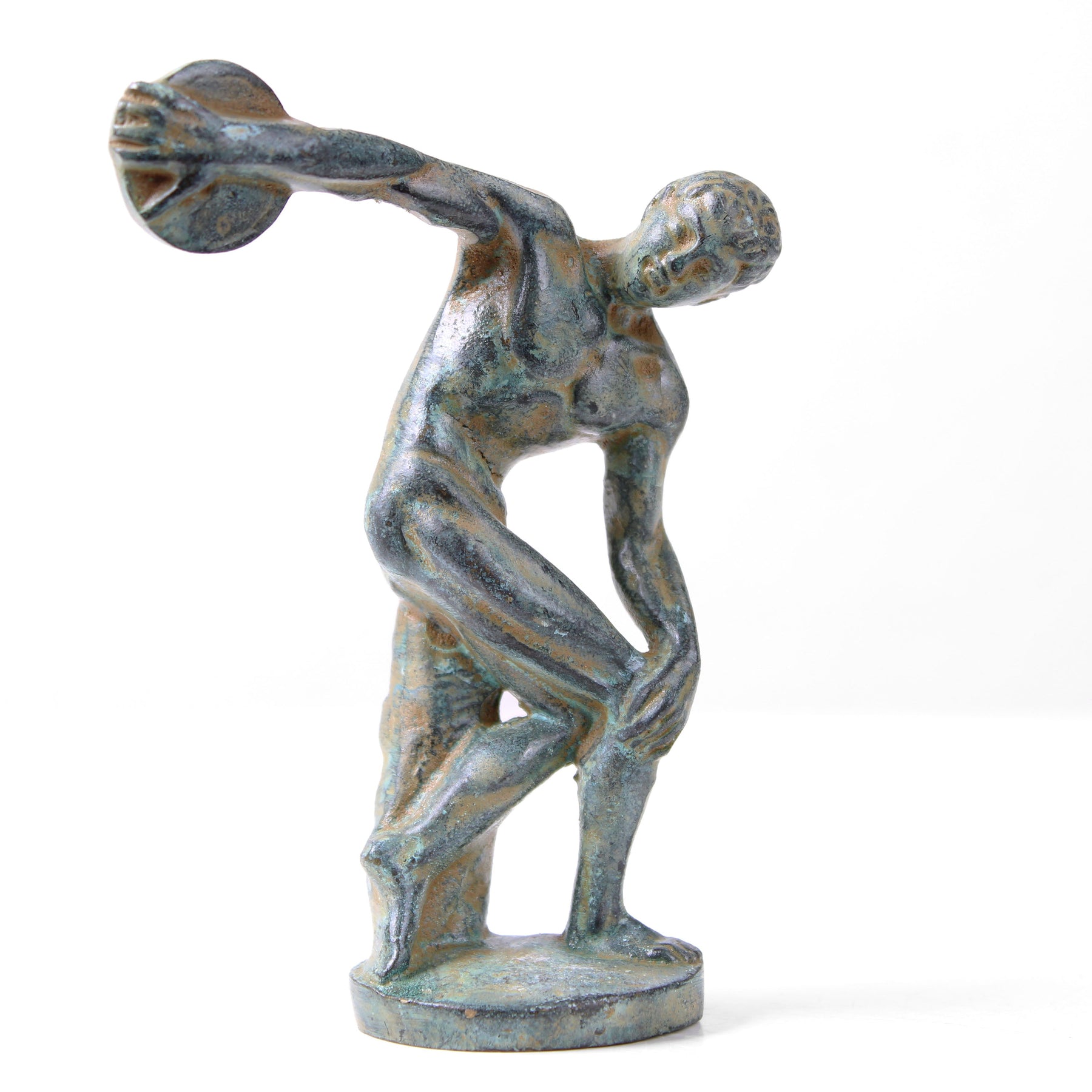 Discobolus Statue (Bronze) small sculpture figurine green – The Ancient ...