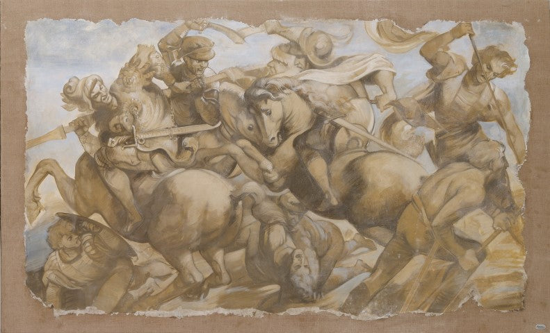 The battle of Anghiari by Leonardo da Vinci Fresco