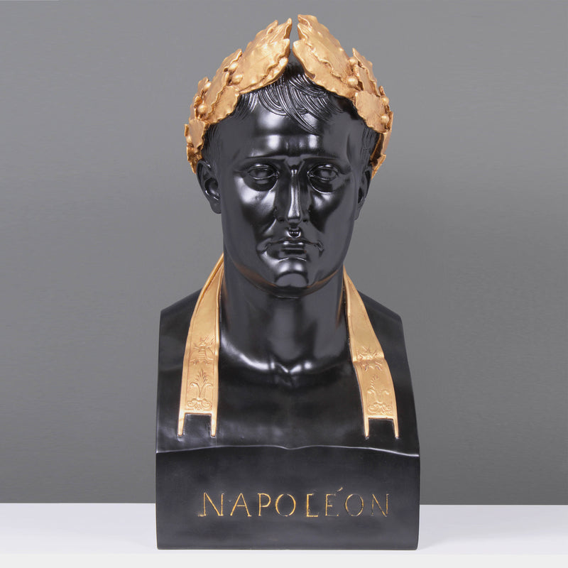 Napoleon as Caesar Bust Sculpture in Black & Gilt