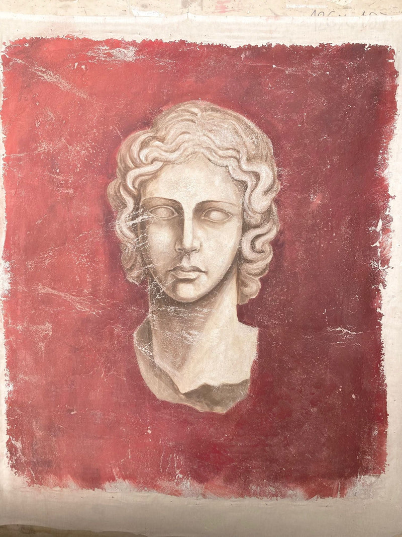 Profile of a Male Statue Fresco