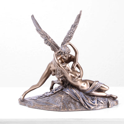 Psyche Revived by Cupid's Kiss Statue (Cold Cast Bronze Sculpture)