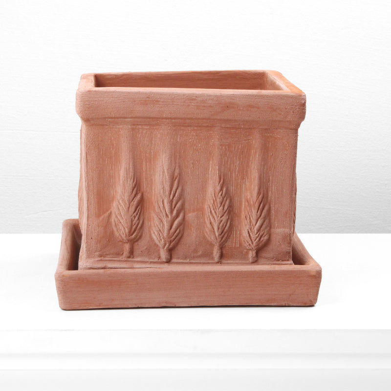 Small Terracotta Square Vase