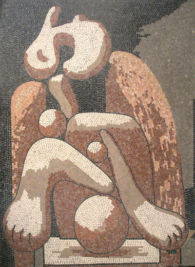 Woman in Red Chair Contemporary Mosaic (by Picasso)