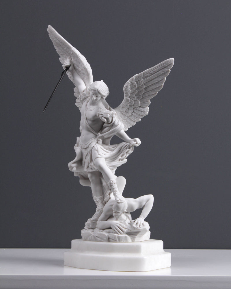 Saint Michael the Archangel marble statue sculpture – The Ancient Home