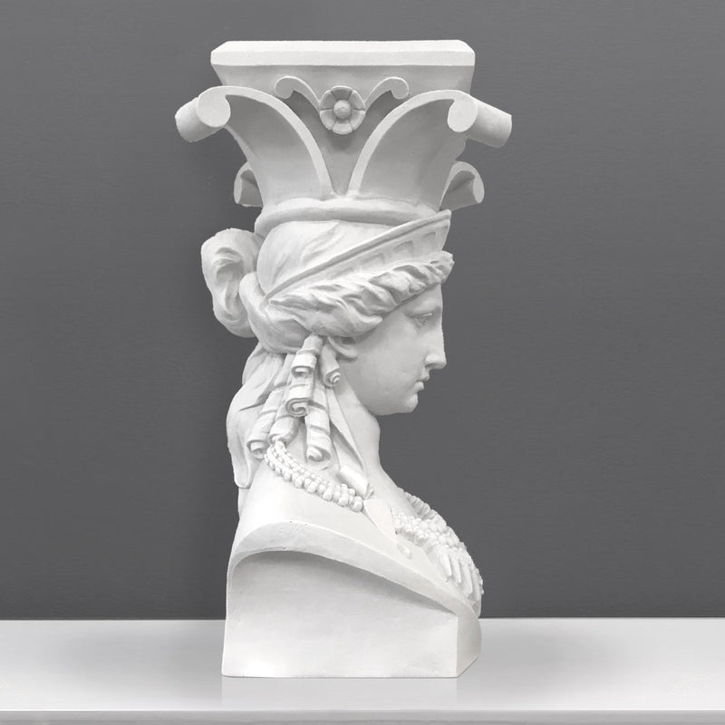 Caryatid Column Bust Sculpture (Medium)