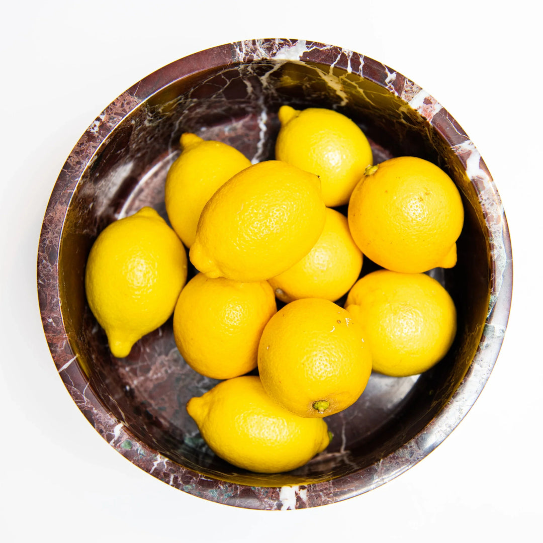 Red Marble Fruit Bowl homeware stone luxury home accesory modern
