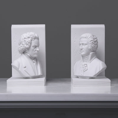 Beethoven and Mozart Bust Bookend in Pair