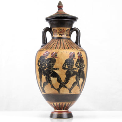 Ancient Greek Black-Figure Panathenaic Amphora with Athena and the Runners Pottery - The Ancient Home