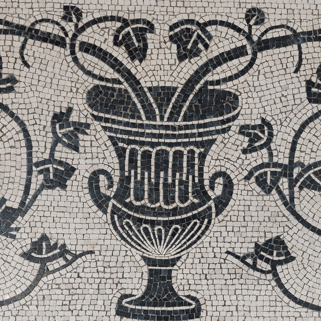 Vine in the Krater Mosaic marble stone handmade Roman custom – The Ancient  Home