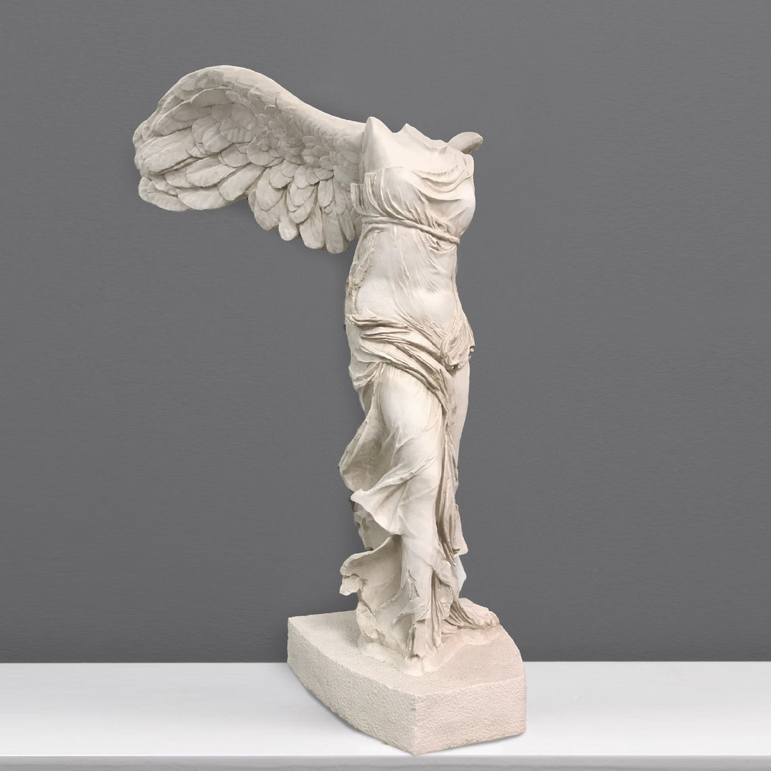 thumbnail image 2 of Winged Victory Of Samothrace Statue – 9x3 Inch Greek Sculpture – Silk Silver PLA – Made In USA 2 of 5