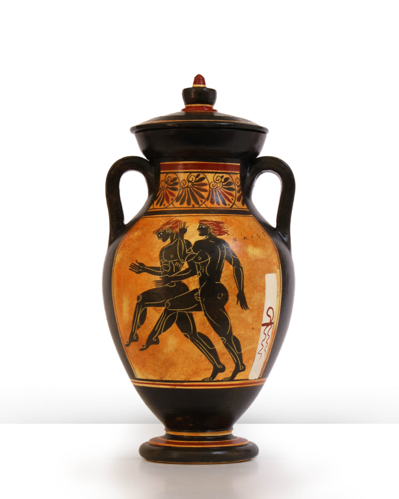Ancient Greek Black-Figure Belly Amphora with Ajax and Achilles Pottery - The Ancient Home