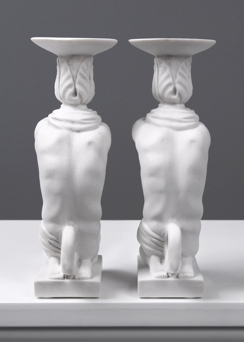 Atlas Candle Holder Statue in Pair (Small)