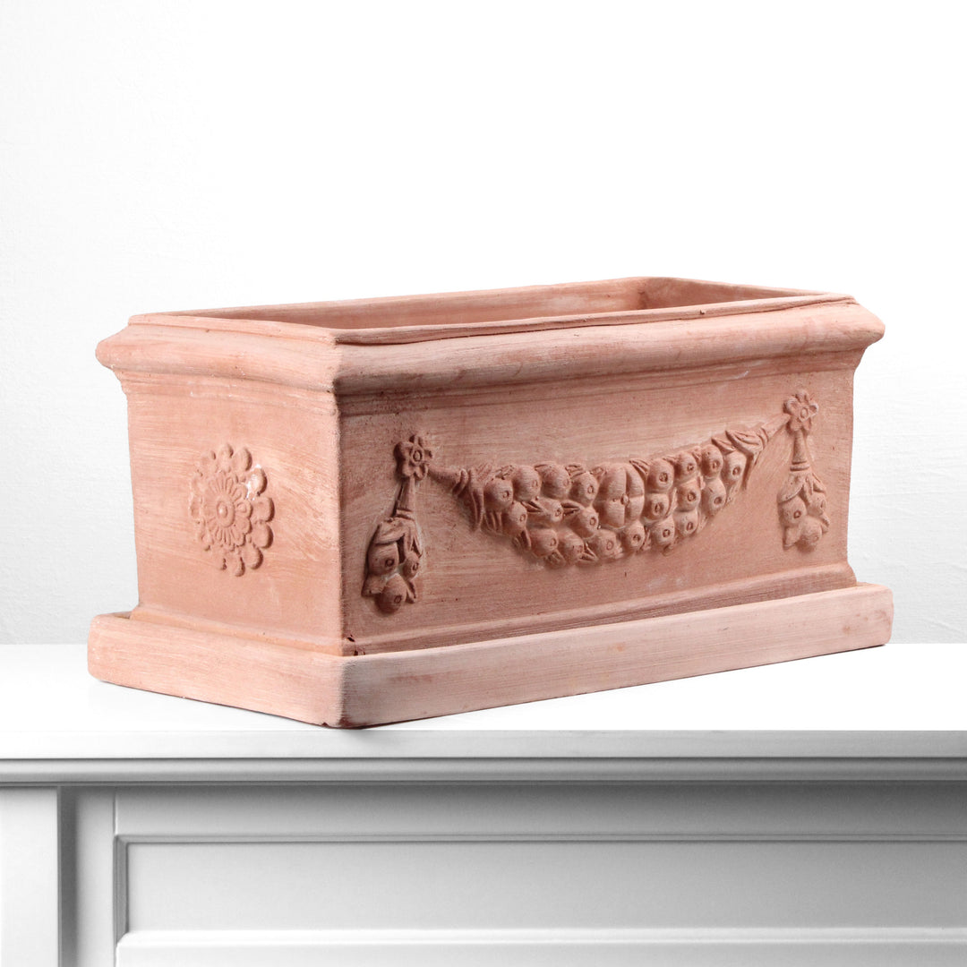 Large Rectangle Terracotta Planter orange garden outdoor decor