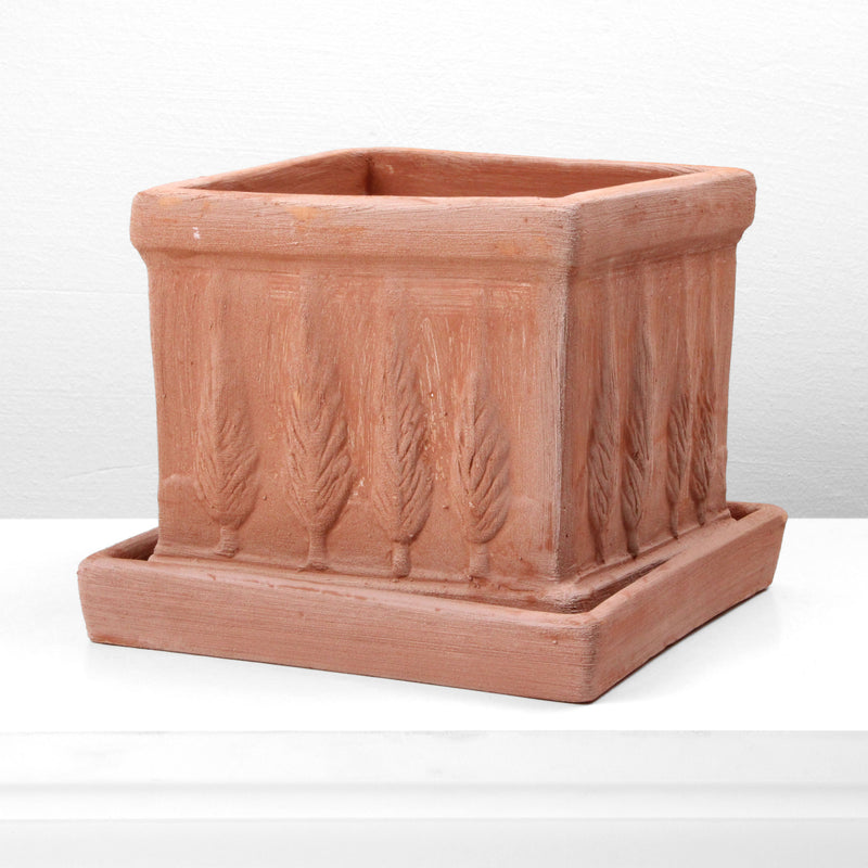 Small Terracotta Square Vase