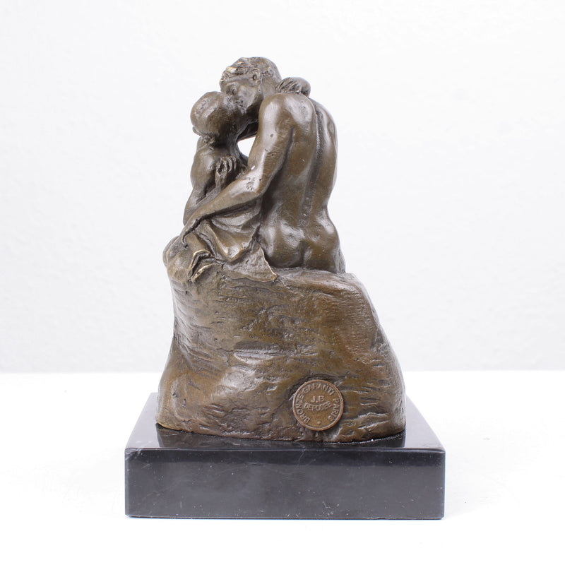 The Kiss Sculpture (Loving Couple by Rodin - Hot Cast Bronze Statue)