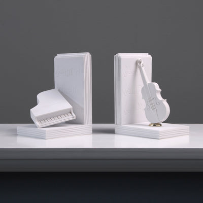 Piano and Violin Bookend in Pair