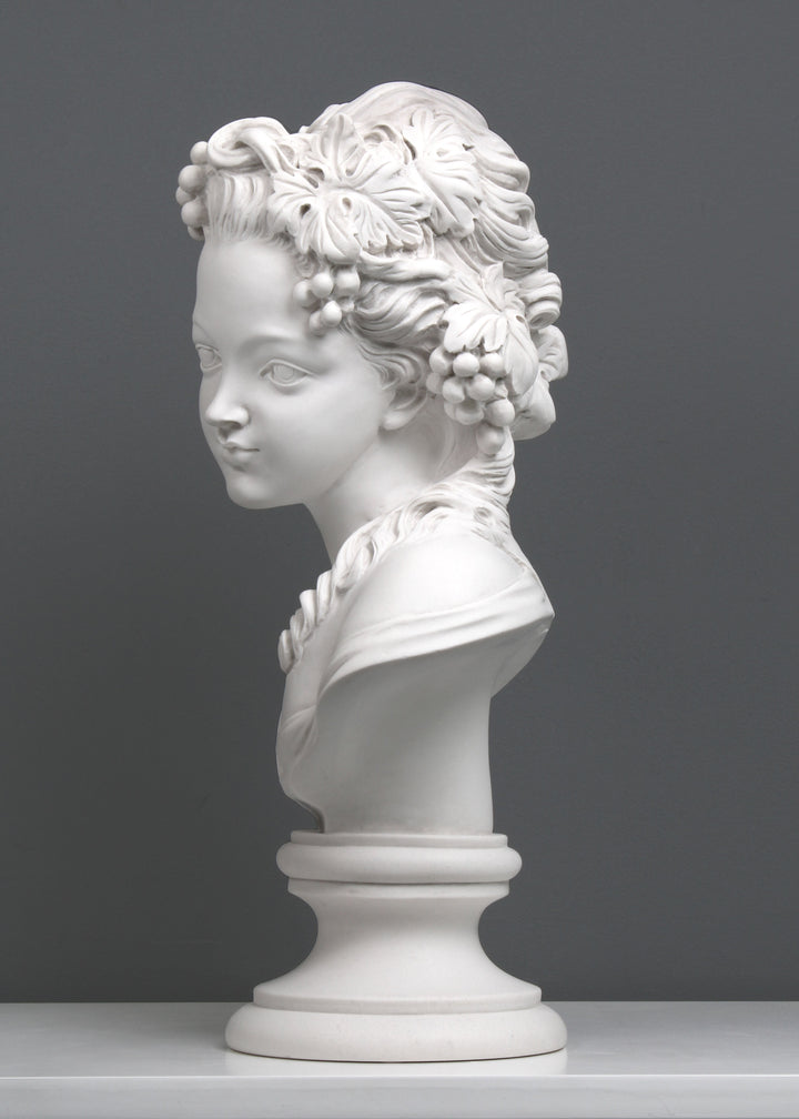 Young Lady Bust Sculpture marble statue Greek Roman luxury home
