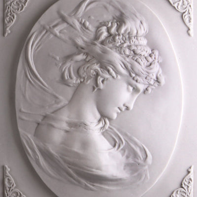 Lady Head On Square Back Bas-relief in pair