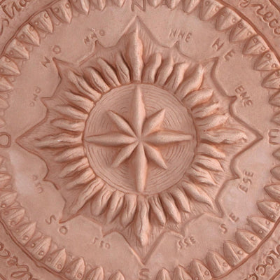 Windrose Round Terracotta Bas-relief