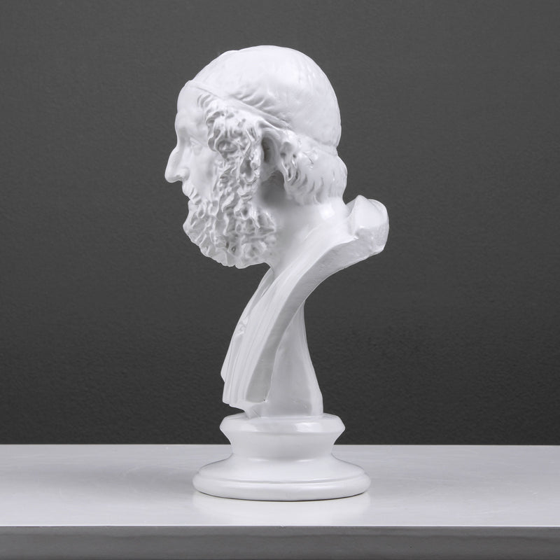 Homer Bust Statue (White Resin Sculpture)