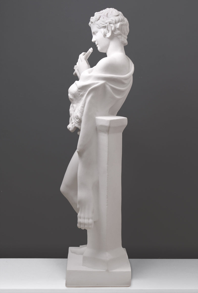 Satyr Playing a Flute Statue (Medium)