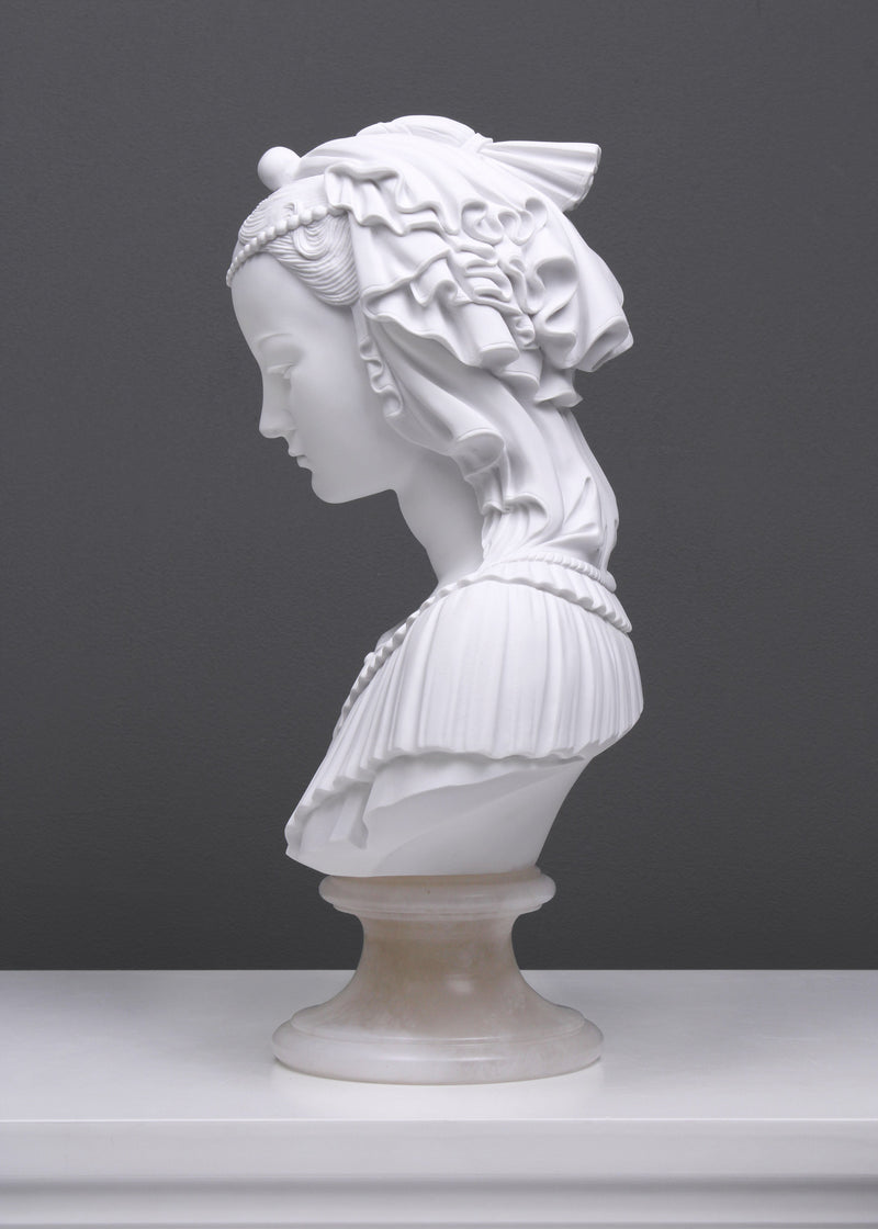 Veiled Maiden Bust Sculpture (Veiled Lady as Madonna di Lippi)