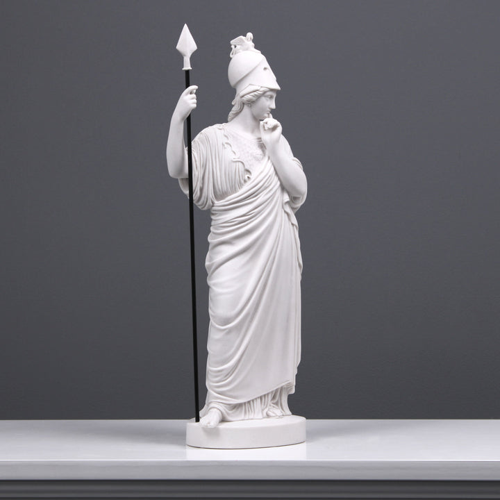 Athena Statue with spear - figurine of Athena Giustiniani marble