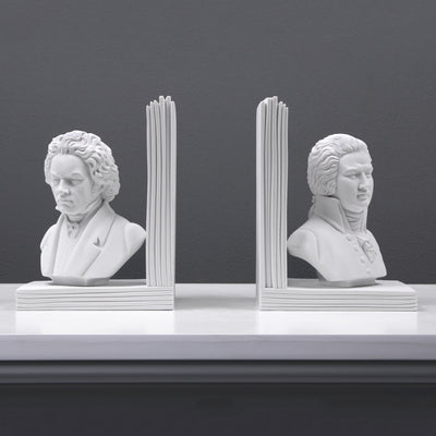 Beethoven and Mozart Bust Bookend in Pair