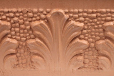 Long Rectangle Terracotta Planter with Floral Design