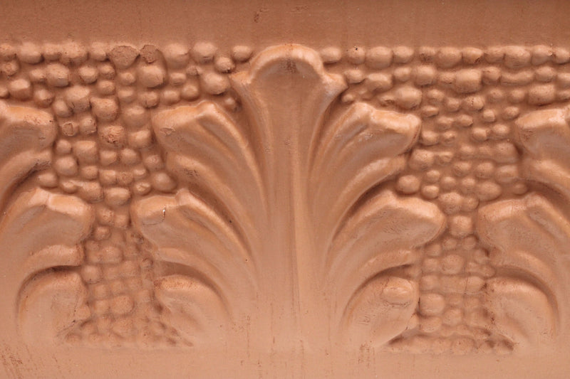 Medium Rectangle Terracotta Planter with Floral Design