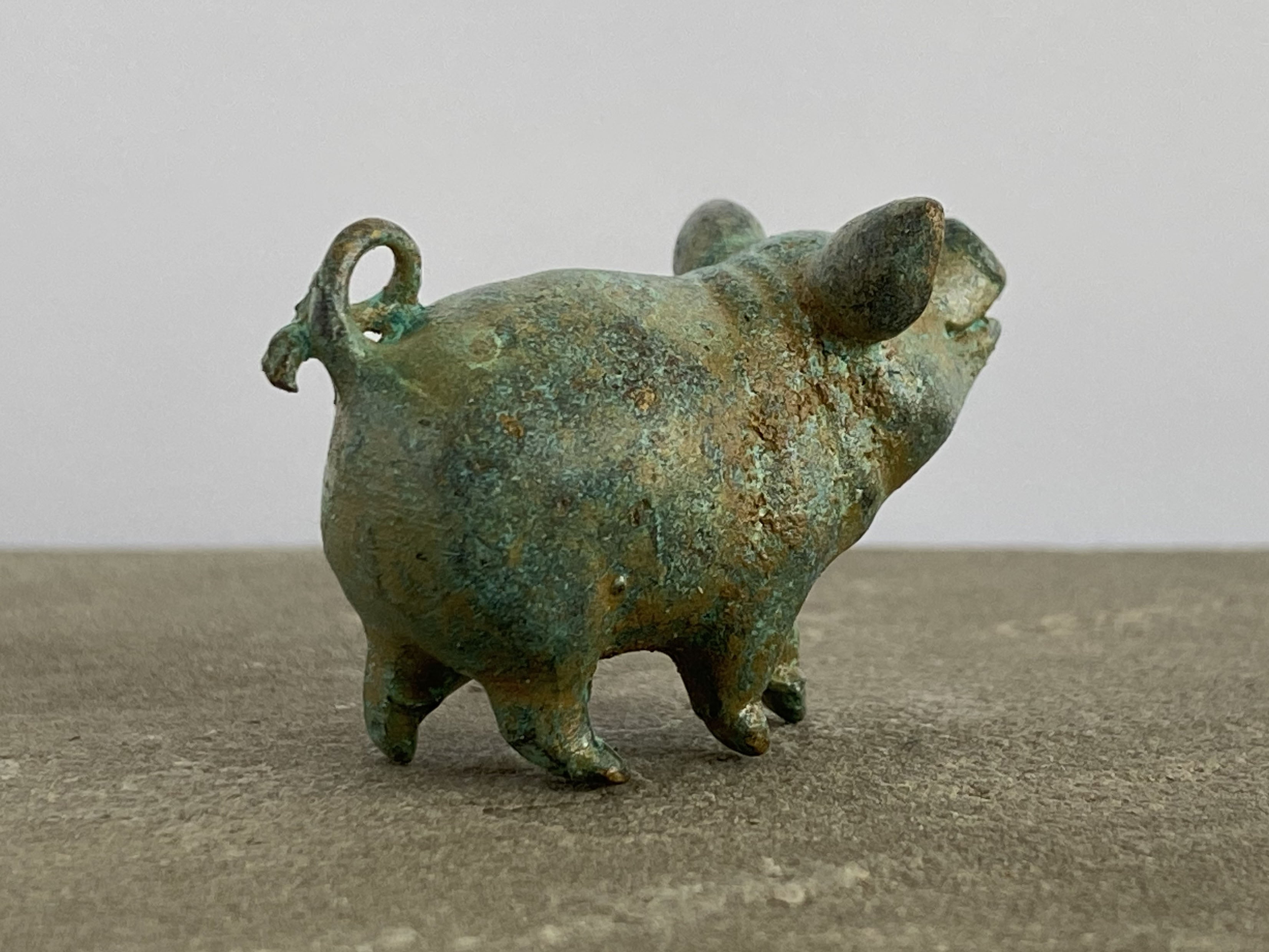 Antique Bronze Pig 2024 Statue, 6.5