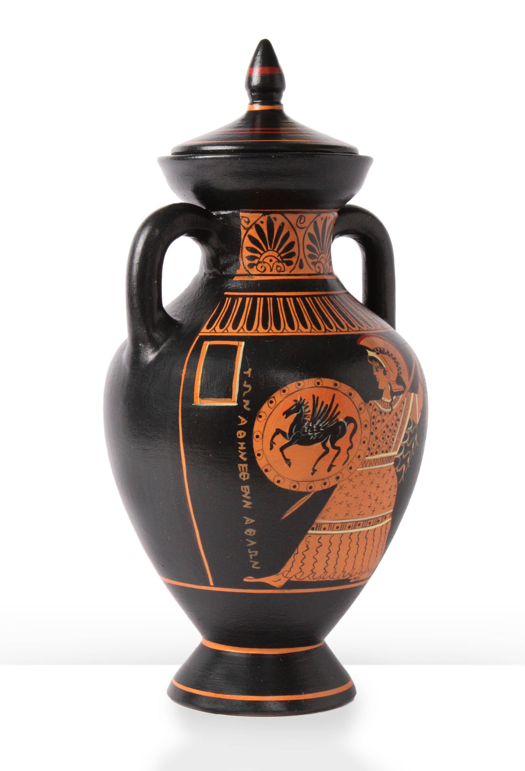 Ancient Greek Red-Figure Panathenaic Amphora Vase with