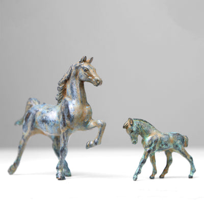 Baby Horse Statue (Green Bronze) - Young Foal