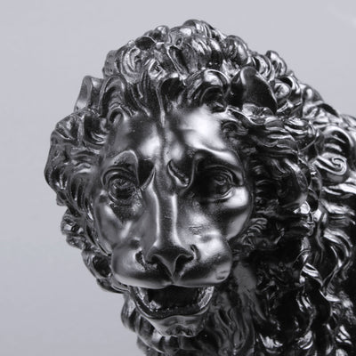 Black Medici Lions Statue in Pair