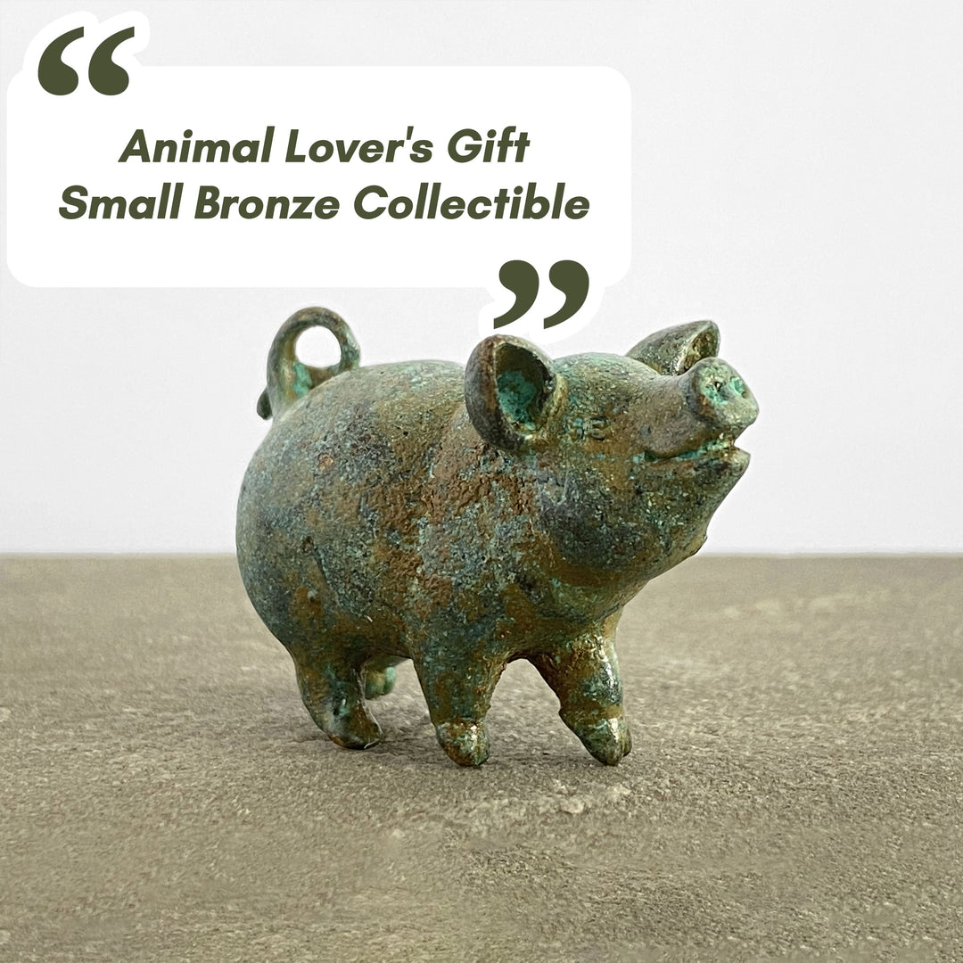 Vintage Bronze hot Boar Small Statue Sculpture 3.5